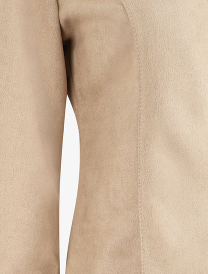 Veste ouverte en suédine - Beige - 3