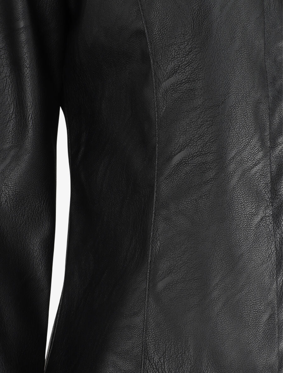 Veste ouverte en simili - Noir - 3