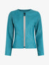 Veste ouverte en simili - Bleu canard - 5