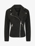 Veste style perfecto en suédine - Noir - 1