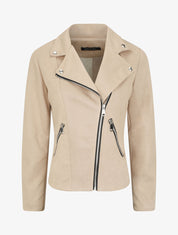Veste style perfecto en suédine - Beige - 1