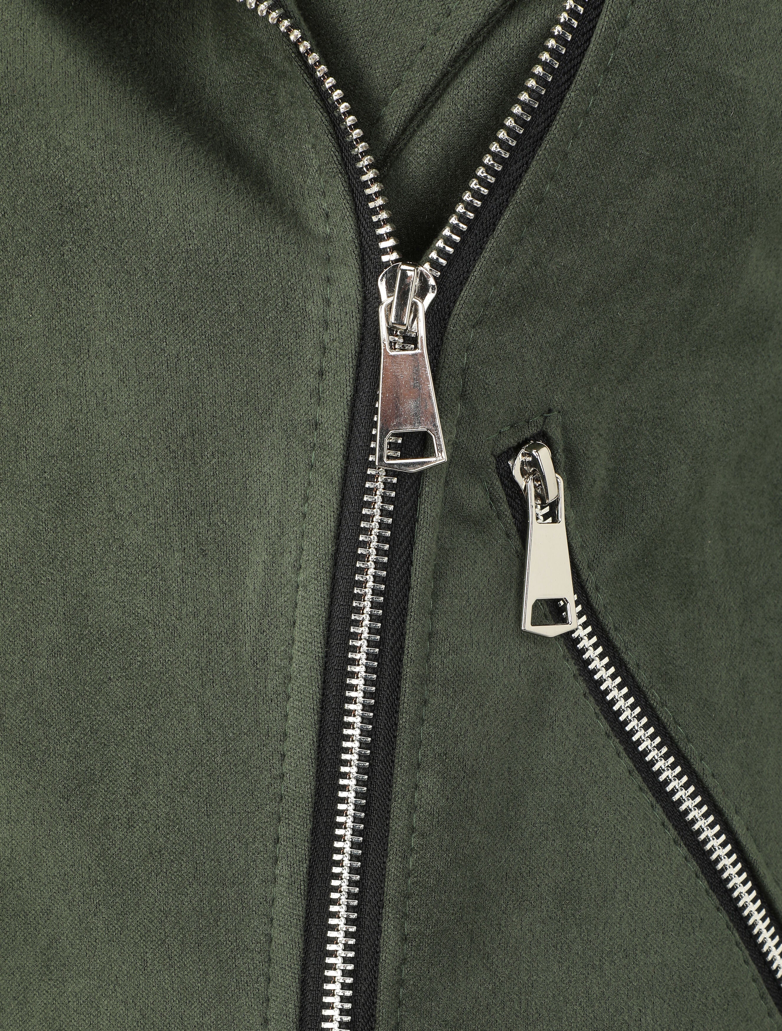 Veste style perfecto en suédine - Kaki - 3