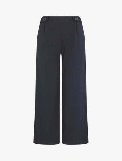 Pantalon ample à taille élastiquée - Marine - 3