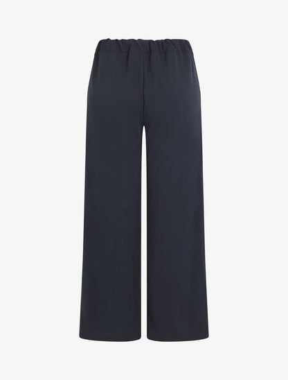 Pantalon ample à taille élastiquée - Marine - 2