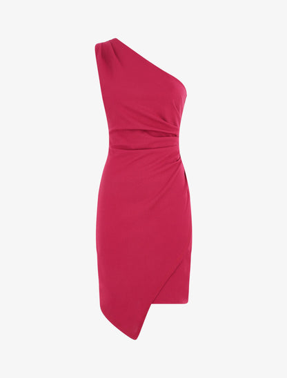 Robe à bretelles asymétriques effet drapé - Mauve - 1