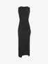 Robe longue drapée sans manches - Noir - 1