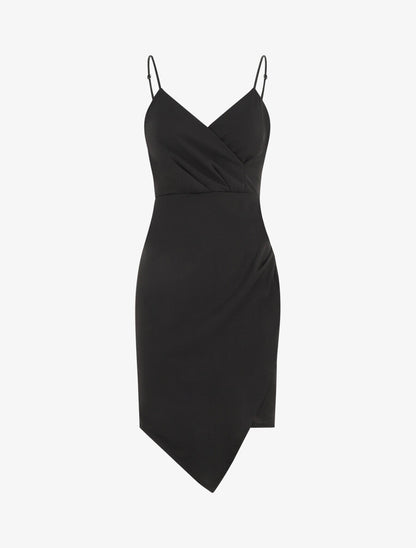 Robe fourreau style portefeuille - Noir - 1