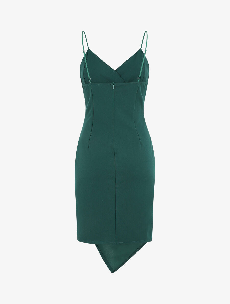 Robe fourreau style portefeuille - Vert sapin - 2