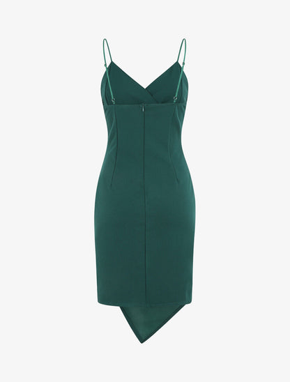 Robe fourreau style portefeuille - Vert sapin - 2