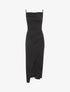 Robe longue droite effet drapé - Noir - 1