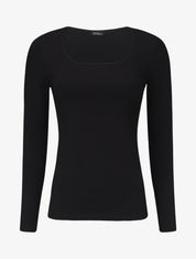 Top uni coupe droite - Noir - 1