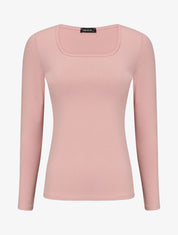 Top uni coupe droite - Rose - 1