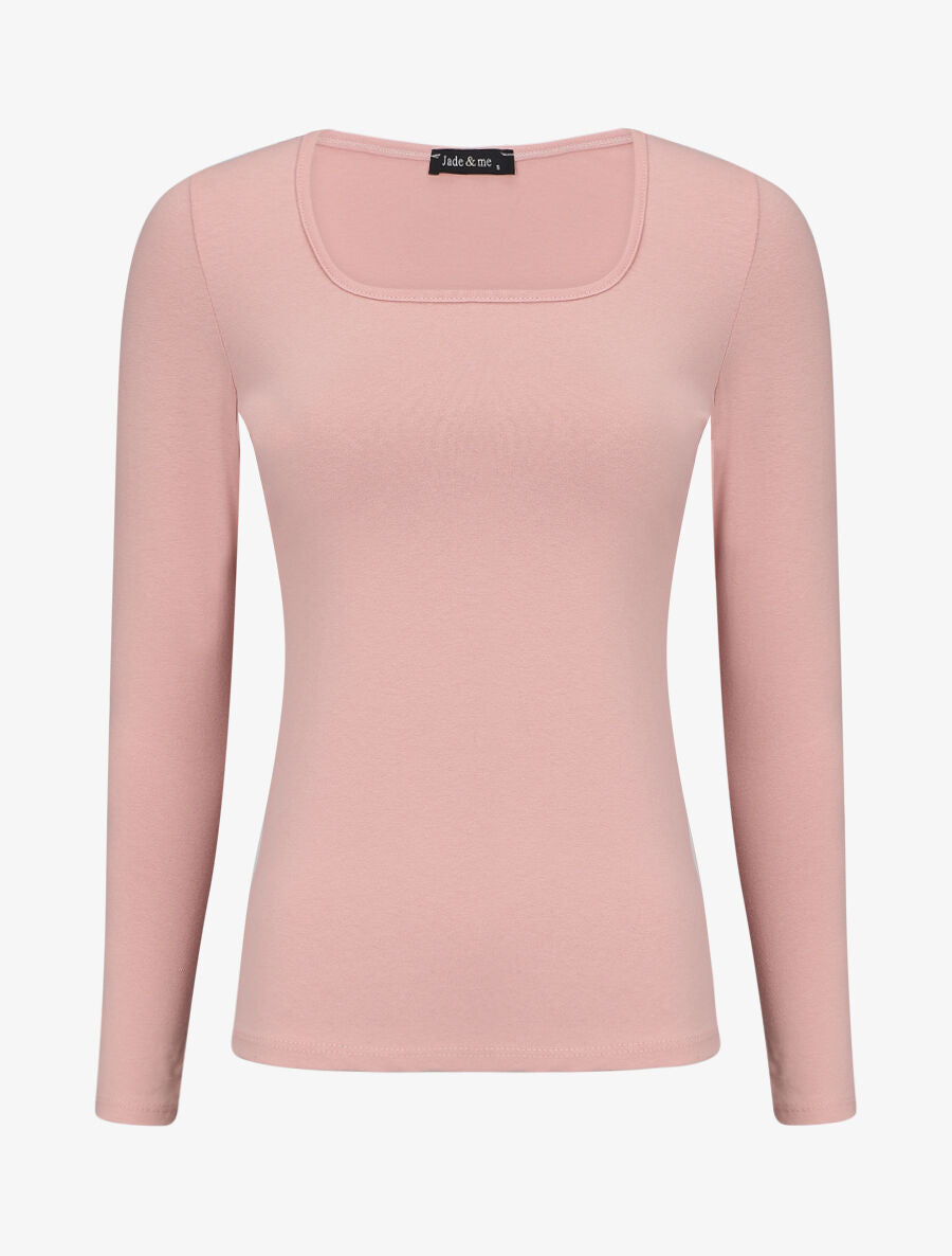 Top uni coupe droite - Rose - 1