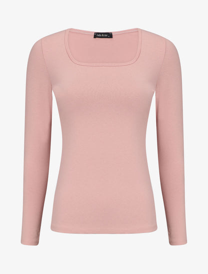 Top uni coupe droite - Rose - 1