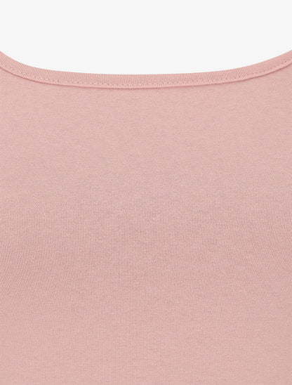 Top uni coupe droite - Rose - 3