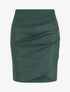 Jupe effet drapé en simili - Vert bouteille - 1