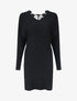 Robe pull mi-longue à broderies au dos - Noir - 5