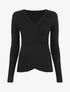 Pull uni côtelé croisé - Noir - 1