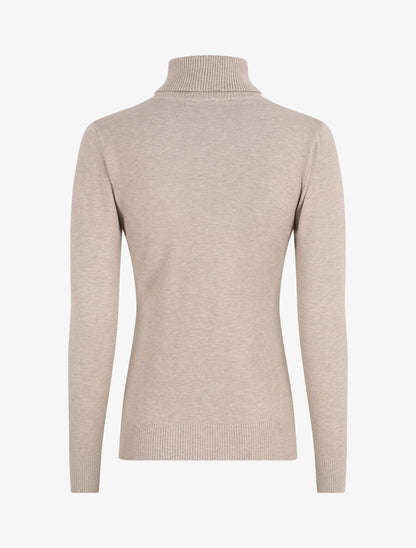 Pull uni à col roulé - Beige - 2