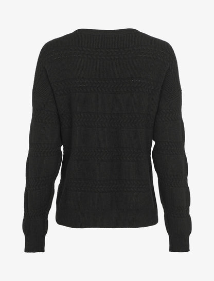 Cardigan uni à coupe carré et effet texturé - Noir - 2