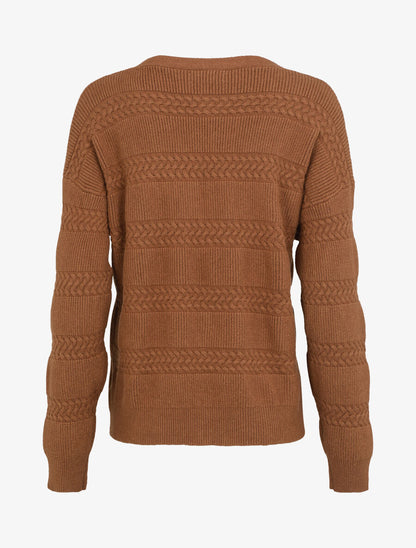 Cardigan uni à coupe carré et effet texturé - Marron - 2