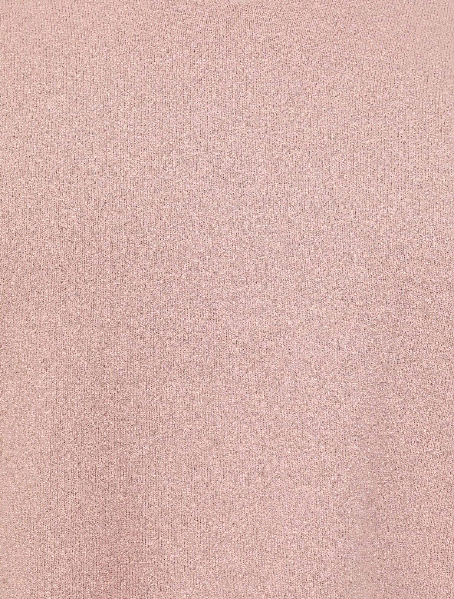 Pull fin uni à col V - Rose - 3