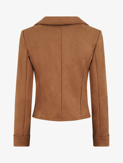 Veste en suédine style perfecto - Marron - 2