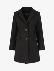 Manteau long croisé boutonné - Noir - 1
