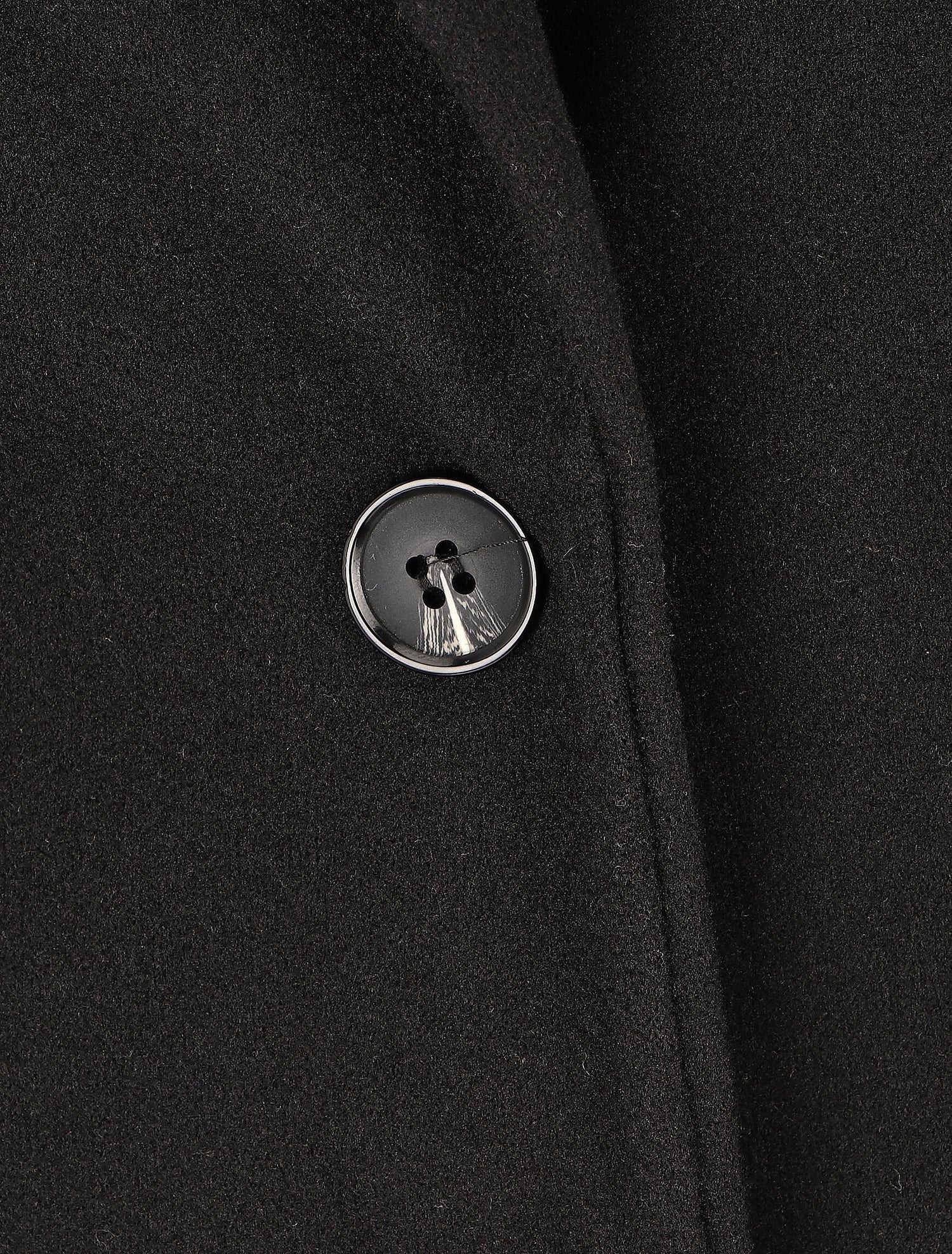 Manteau long croisé boutonné - Noir - 3