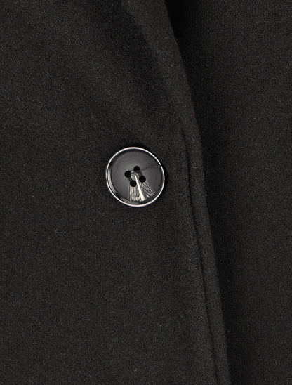 Manteau long croisé boutonné - Noir - 3