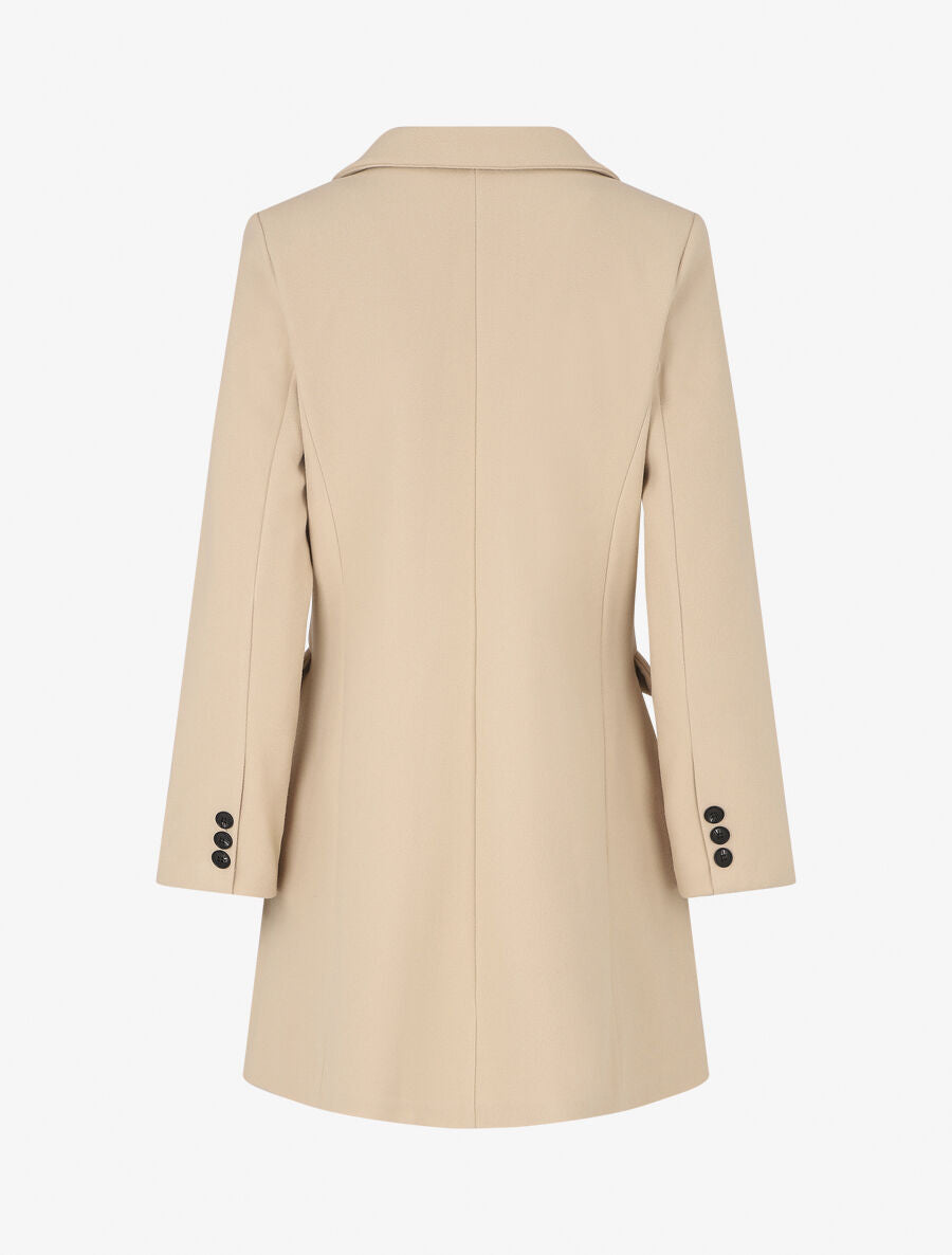Manteau long croisé boutonné - Beige - 2