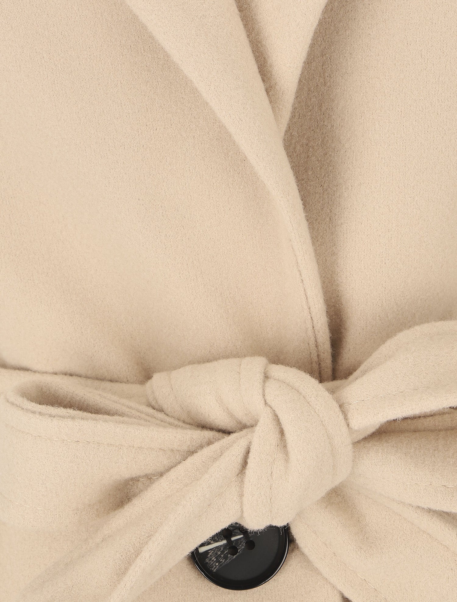 Manteau long croisé ceinturé - Beige - 3