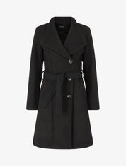 Manteau long col montant - Noir - 4