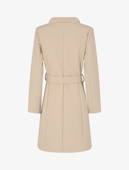 Manteau long col montant - Beige - 2