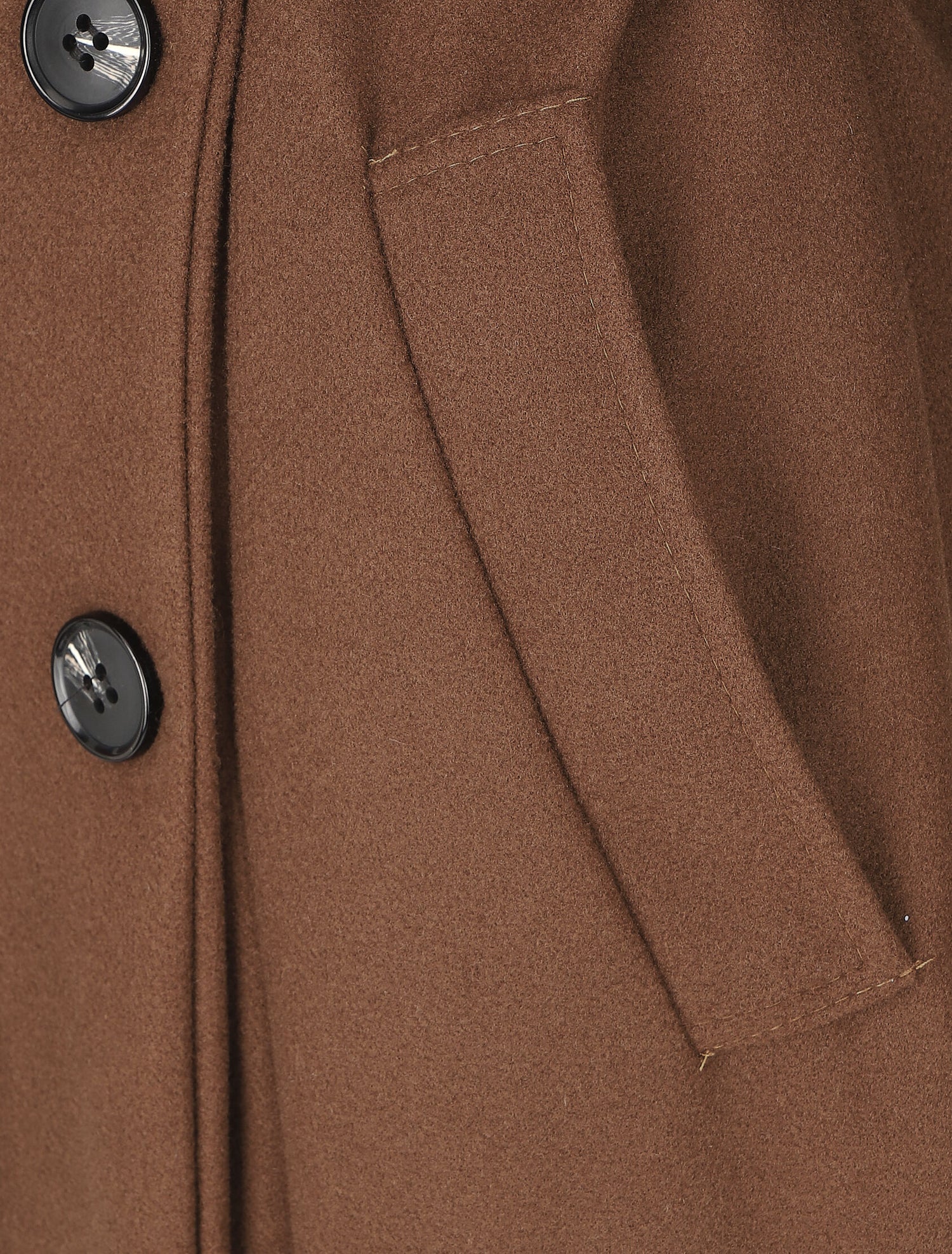 Manteau long col montant - Marron - 3