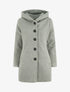 Manteau mi-long bouclé à capuche - Gris - 1