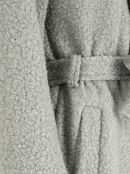 Manteau long effet peau de mouton - Gris - 3