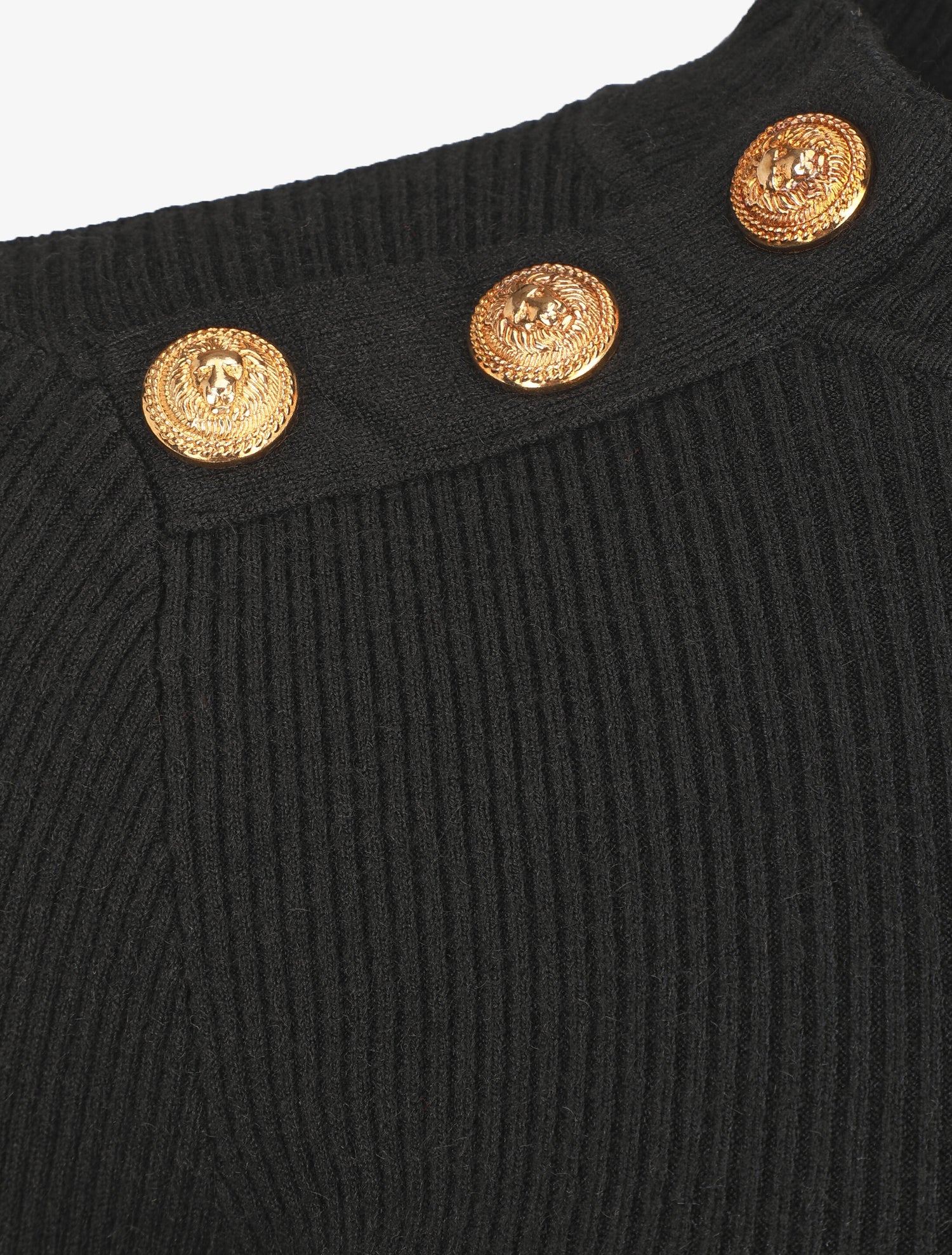 Pull ajusté à col montant boutonné - Noir - 4