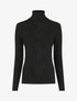 Pull uni à col roulé et motif torsade - Noir - 5