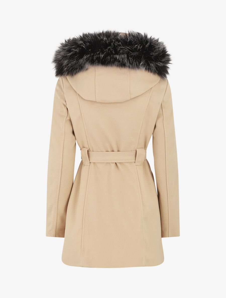 Manteau ajusté à capuche amovible - Beige clair - 2
