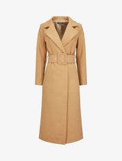 Manteau long boutonné et ceinturé - Camel - 5