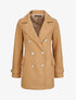 Manteau mi-long boutonné à col cranté - Camel - 1
