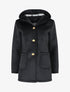 Manteau à capuche effet velours - Noir - 4