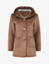 Manteau à capuche effet velours - Marron - 1