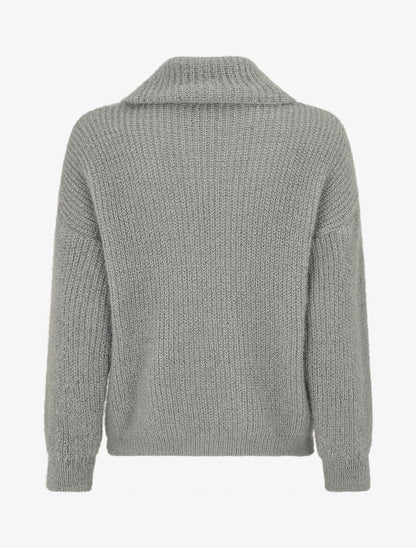 Pull duveteux à col roulé - Gris - 2