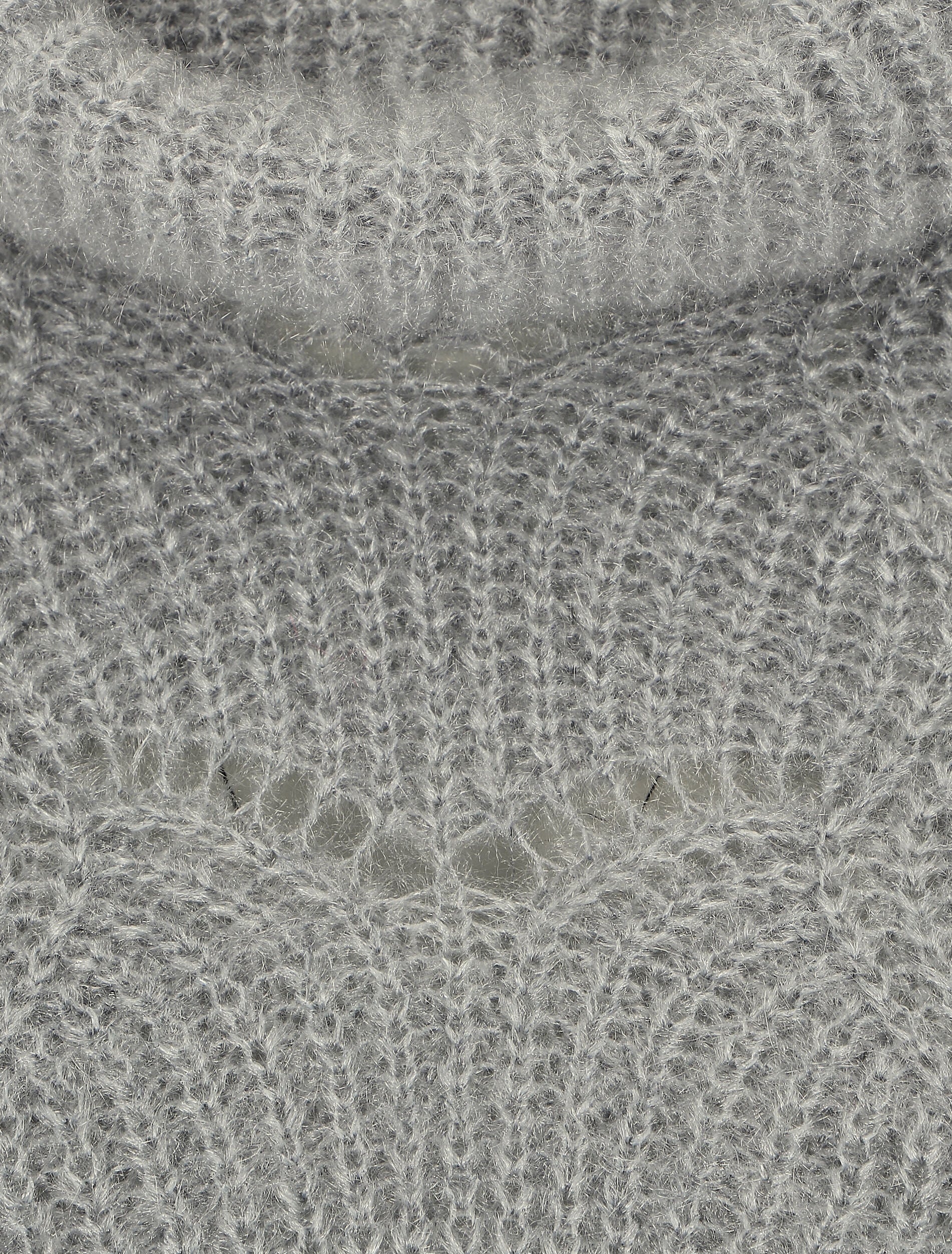 Pull duveteux à col roulé - Gris - 3