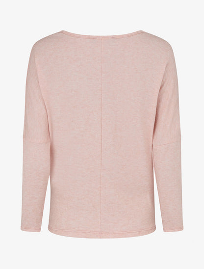 Pull ample à imprimé plumes irisées - Rose - 2