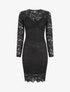 Robe moulante en dentelle - Noir - 5