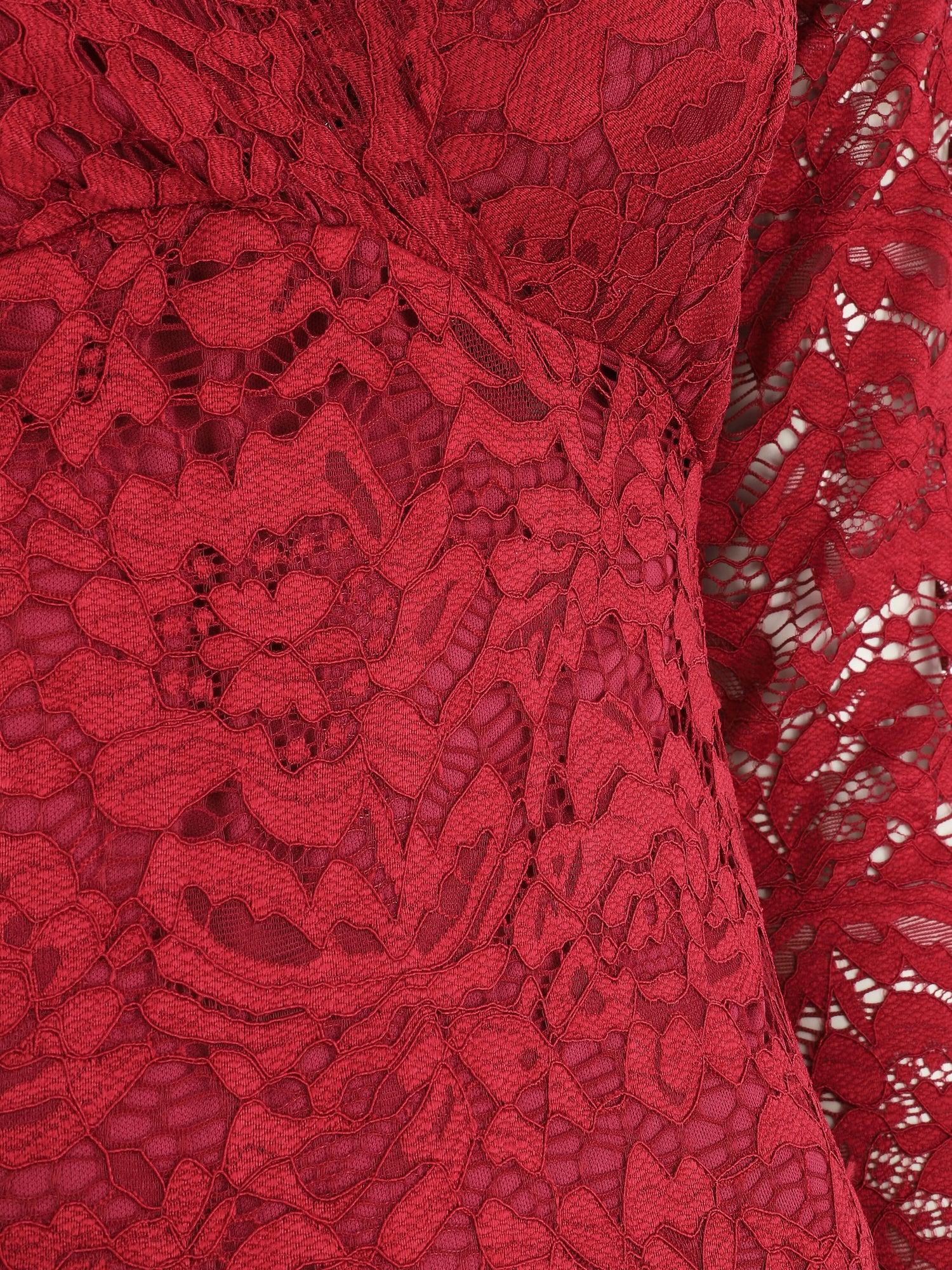 Robe moulante en dentelle - Bordeaux - 3