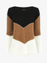 Pull en maille à motif V irisés - Noir - 1
